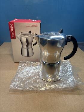 Aerolatte Mv-1-6al Stovetop Espresso Pot Coffee Maker 6 Cup Capacity