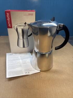 Aerolatte Mv-1-9al Stovetop Espresso Pot Coffee Maker 9 Cup Capacity