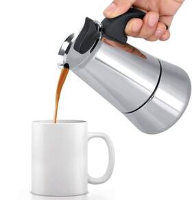 Agatige 880615991883 100ml Stovetop Espresso Maker Portable Stainless Steel Coffee