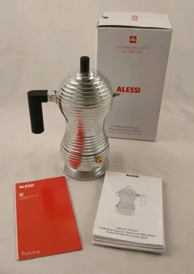 Mdl02 Alessi 003299388127 Pulcina Black Espresso 1 Cup Coffee Maker Aluminum Stove Top