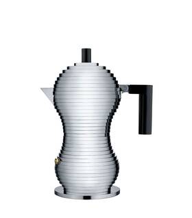 Alessi 759284005194 Mdl02/3 B Pulcina Stove Top Espresso 3 Cup Coffee Maker In Aluminum Casting H