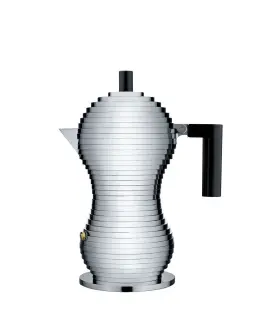 Mdl02 Alessi 759284005194 Mdl02/3 B Pulcina Stove Top Espresso 3 Cup Coffee Maker In Aluminum Casting H