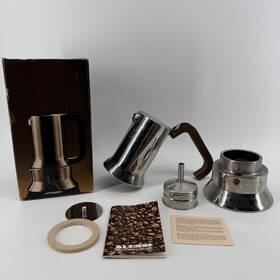 Alessi 9090-6 Vintage 9090/6 Compasso Dftoro Espresso Coffee Maker Italy With Box And Manual