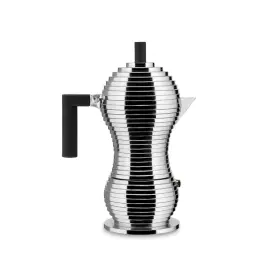 B014hj76ec Alessi Mdl02/6 B Pulcina Stove Top Espresso 6 Cup Coffee Maker In Aluminum