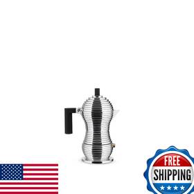 Alessi B0156a0w56 Mdl02/1 B Pulcina Stove Top Espresso 1 Cup Coffee Maker In Aluminum