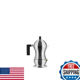 B0156a0w56 Alessi Mdl02/1 B Pulcina Stove Top Espresso 1 Cup Coffee Maker In Aluminum