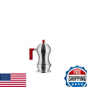 Alessi B0156a0wb0 Mdl02/1 R Pulcina Stove Top Espresso 1 Cup Coffee Maker In Aluminum