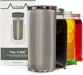 Altura 313032768771 The Tube Cold Brew Coffee Maker And Tea Infuser For Wide Mouth Mason Jars