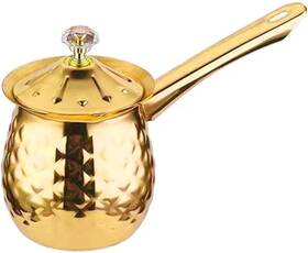 Alunsito 445027586541 7 Oz Stainless Steel Turkish Coffee Cezve Gold Ibrik With Handle 200 Ml