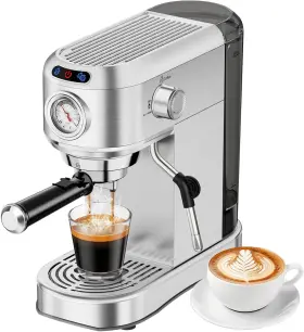 St-699b Anycold Espresso Machine 20 Bar Compact Maker Stainless Steel Silver