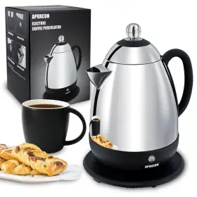 Steel-10 Apoxcon 1807 Electric Coffee Percolator Stainless 10 Cup