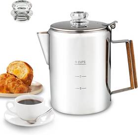 Apoxcon 618056668442 Coffee Percolator Camping Pot Stainless Steel