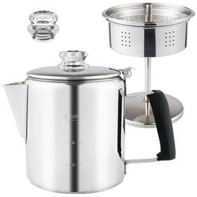 Apoxcon 739608335350 Multi Use Percolator Coffee Pot Stainless Steel Stove Top Black-6 Cup