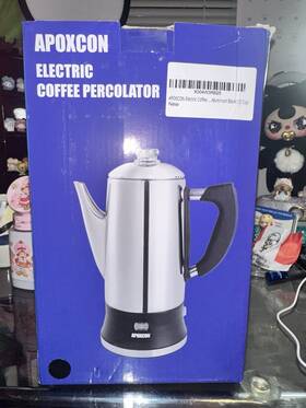 Apoxcon Cy5sckm Electric Coffee Percolator Stainless Steel 12 Cup Maker Classic