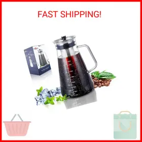 Ascb6001 Aquach Airtight Cold Brew Coffee Iced Tea Maker 51oz/1.5l Bpa-free Durable B
