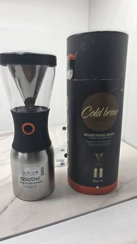 Asobu 842591028618 34oz Portable Cold Brew Coffee Maker Insulated Stainless Steel Brewer