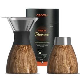 Asobu 842591046414 Insulated Pour Over Coffee Maker 32 Oz Double-wall Vacuum Wood