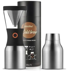 900-copper Asobu Cold Brew Coffee Insulated Portable Brewer 40 Oz. Cooper-black
