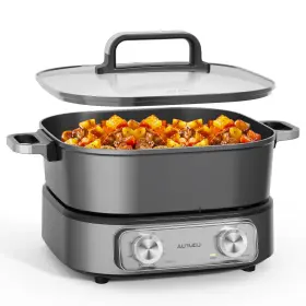 B0d8s6b1wx Autucu 6- Quart Electric Skillet Hot Pot - Nonstick Pfoa-free Ceramic Coating