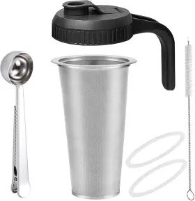 Filter02 Azanu 6pcs Set Cold Brew Mason Jar Coffee Maker Accessories 32oz Wide Mouth