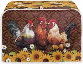 Bax-p58-083 Baxinh Chicken Rooster Sunflower Print 2 Slice Sunflower-red
