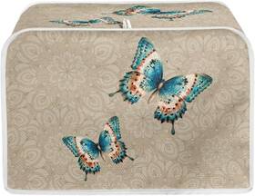 Baxinh Bax-p58-7-6-23 Ethnic Butterfly Printed 4 Slice Boho Mandala Flower - Beige