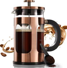 Bayka Fpv3v113 French Press Coffee Tea Maker Small Heat Resistant 21oz Copper