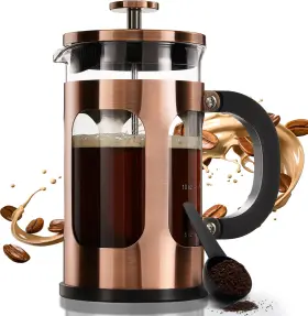 Fpv3v113 Bayka French Press Coffee Tea Maker Small Heat Resistant 21oz Copper
