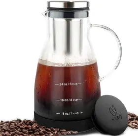 Bean Envy 711181694598 Cold Brew Coffee Maker - 32 Oz Glass Iced Tea And