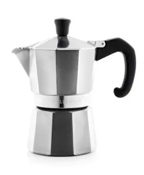 Bellemain 810046310182 Stovetop Espresso Maker Moka Pot Silver 3 Cup