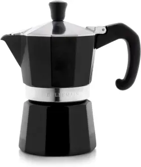 Bellemain 810046310298 3 Cup Stovetop Moka Pot Espresso Maker Black Stay Cool Handle New