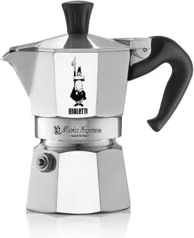 0001161 Bialetti Moka Express Iconic Stovetop Espresso Maker Pot 1 Cup Silver