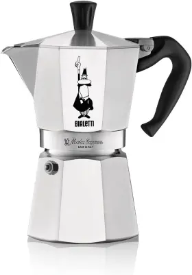 0001165 Bialetti 0001165/x4 Moka Express Iconic Stovetop Espresso Maker Pot 9 Cup Aluminium