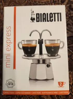 0001284 Bialetti 0001284/mr Mini Express Moka 2 Cup Set Silver New In Box Cups Not Included