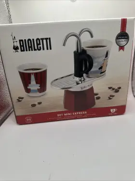 0001407 Bialetti Mini Express Kandinsky Moka Set Coffee Maker Cup Lot Italian Kit