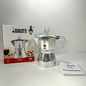 Bialetti 0002273 3 Cup Dama Pure Ice Stovetop Espresso Maker - Silver With Clear Top