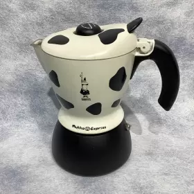 0003418expmr Bialetti Mukka Express 2-cup Cow-print Stovetop Cappuccino Maker Read Incomplete