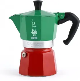 0005322 Bialetti 0005322/np Moka 3-cup Express Tri Color Espresso Maker Green/red