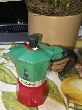 0005650 Bialetti La Mokina Tricolor Coffee Maker 1/2 Cup Mini Moka Pot