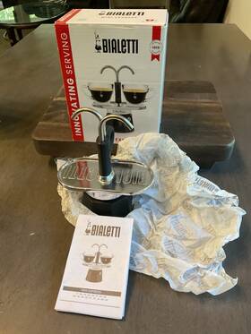 Bialetti 0007302/mr - Mini Express Moka Set Includes Coffee Maker 2-cup New In Box