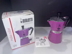 Bialetti 006363001304 Moka Color - 6 Cup Stovetop Espresso Coffee Maker Purple