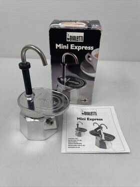 Bialetti 006363012812 New Mini Express 1 Cup Tazza Stovetop Espresso Maker Caffettiera Vtg