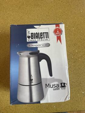 Bialetti 006363016735 Casa Italia Elegance New Stainless Steel Stovetop Coffee Maker 6 Cups