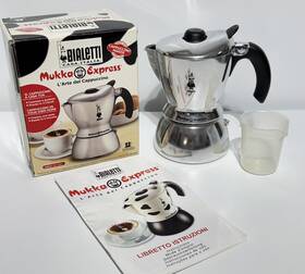 Bialetti 006363019187 Mukka Express 2 Cup Cappuccino Maker Stovetop Made In Italy