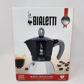 Bialetti 006363029094 Moka Induction 6 Cup Espresso Coffee Maker 9.4 Oz Aluminium/steel Black