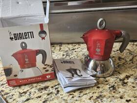 Bialetti 006363029247 Pre-owned Red Moka Induction Caffettiera Pot 2 Cups Espresso 100ml