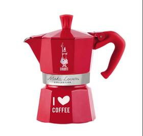 Bialetti 006363034845 Moka Express 3-cup Red Inch I Love Coffee Limited Edition