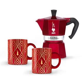 Bialetti 006363037846 Set Moka Express 3 Cups 2 Mugs Art Deco