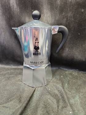 Bialetti 006363042383 3 Cup Moka Cafe Stovetop Espresso Maker - Silver