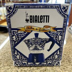 Bialetti 006363042949 Dolce And Gabbana Moka Express Mediterrean Blue - 3 Cup New In Box